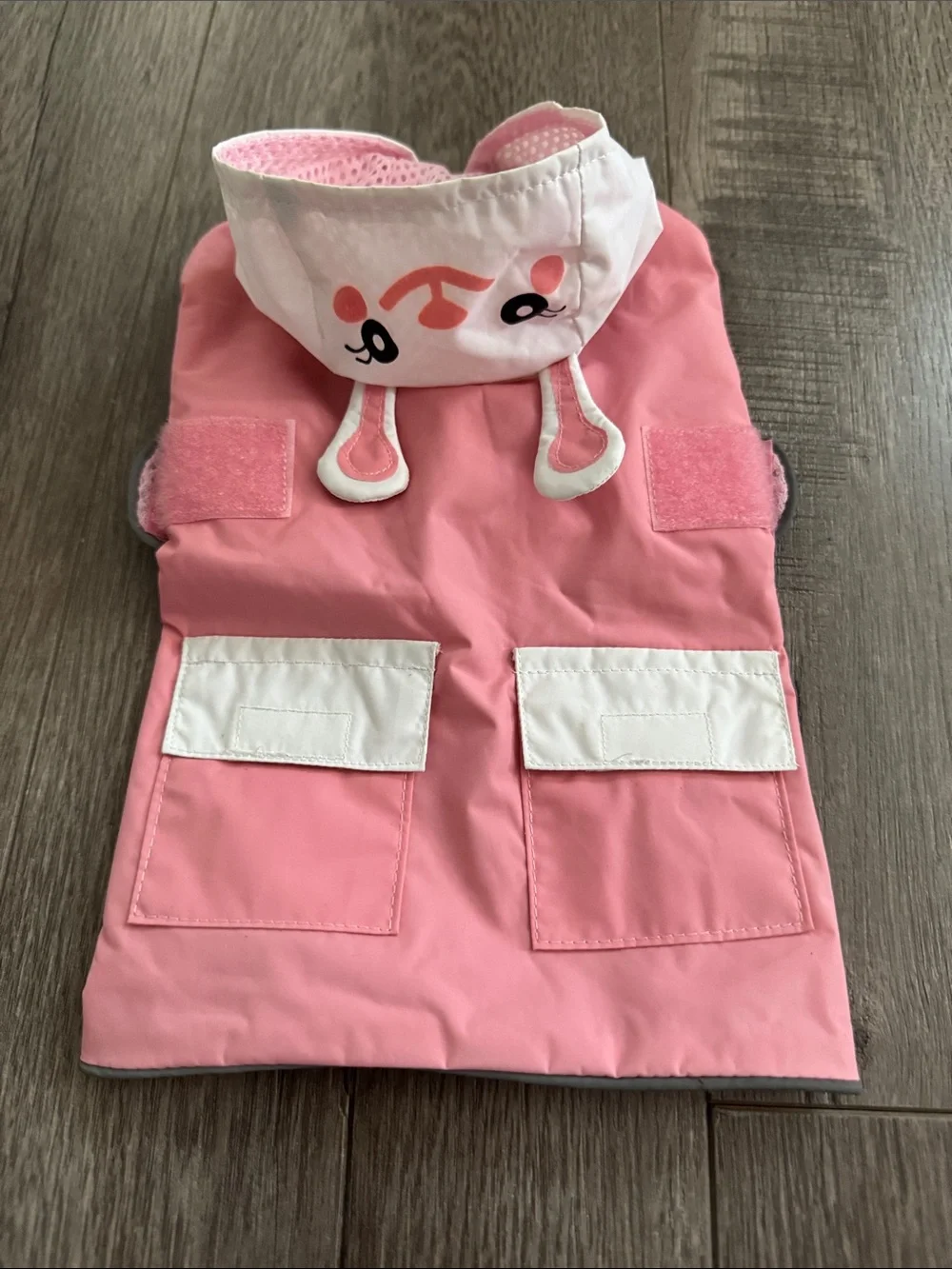 Pink Hooded Dog Coat with Pocket - size XSmall Rain Jacket